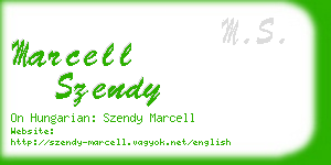 marcell szendy business card